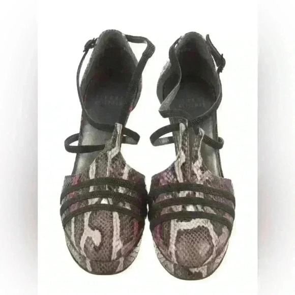 Stuart Weitzman Heritage Vino Serpentex Platform Snakeskin Print Heel Sz 7.5 - Picture 3 of 5